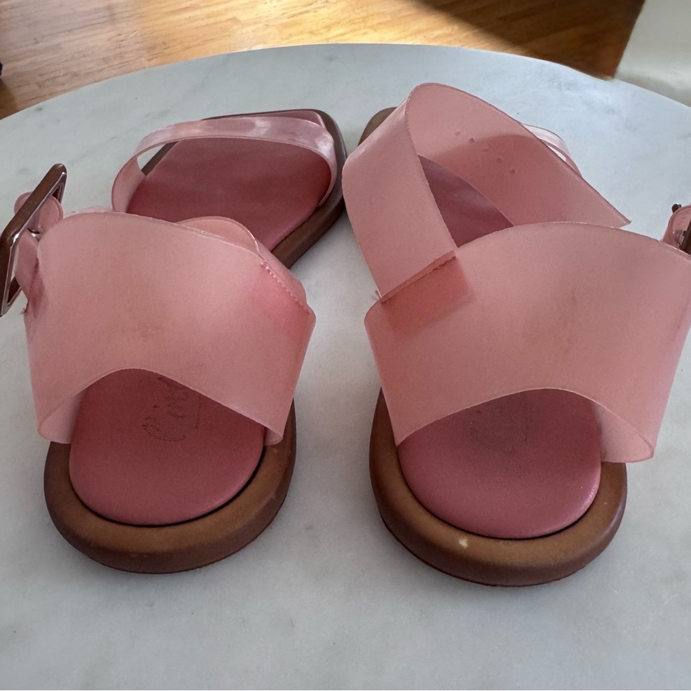 L'INTERVALLE Pink Strappy Square-Toe Flat Sandals - Picture 4 of 4
